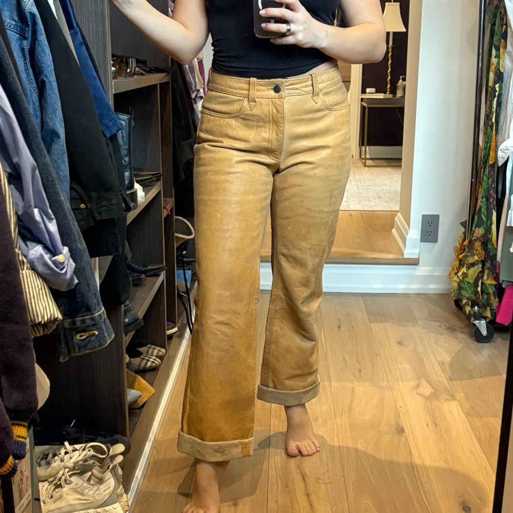 Ralph Lauren Sport Tan leather pant